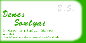 denes somlyai business card